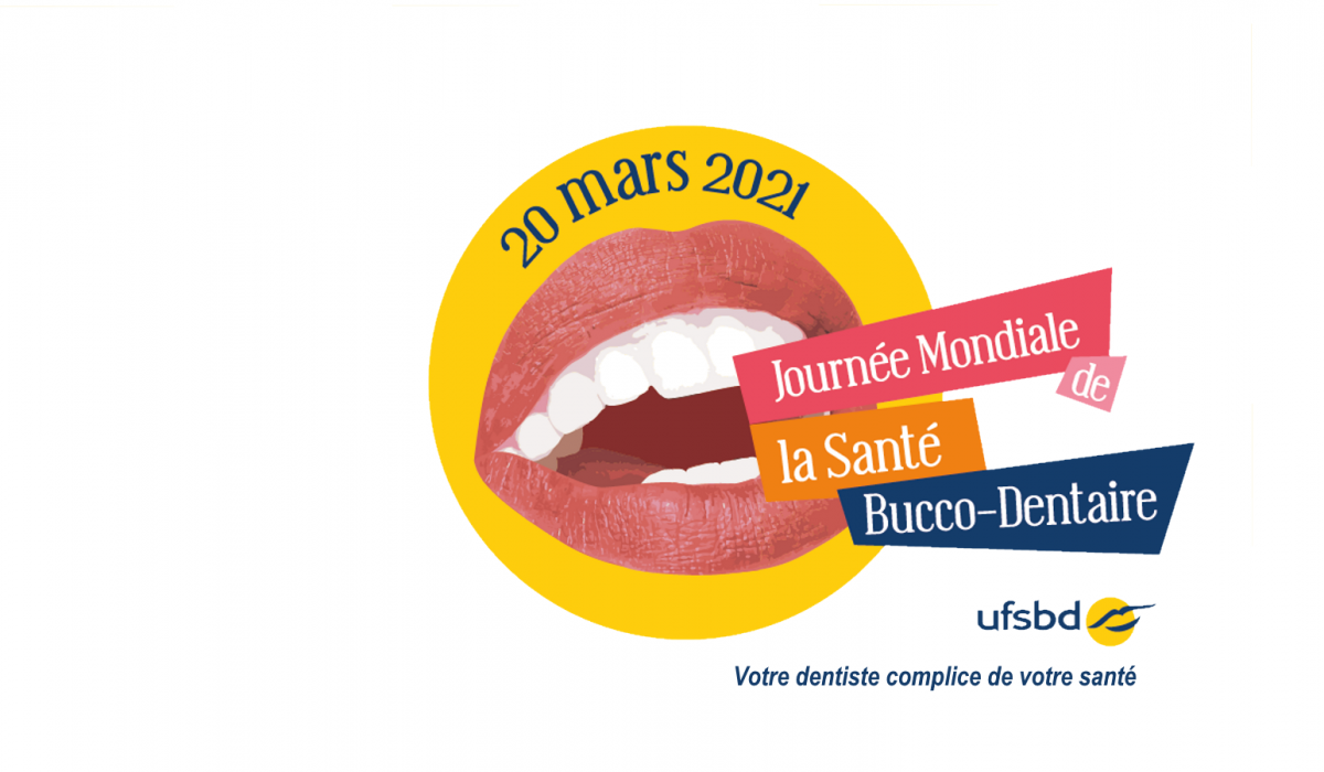 Logo de l'Union française pour la santé bucco-dentaire pour la Journée mondiale de la santé bucco-dentaire du 20 mars 2021.